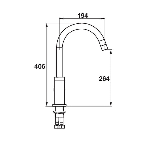 Mixer Tap Gooseneck Brand: Häfele Finish: Polished chrome Star Rating: 5 Ltr/min: 5 License Number: 1712 WELS Registration Number: T15749 Watermark: Certified Note: Not suitable for installation directly into a laminate benchtop Support: User Manual/Insta