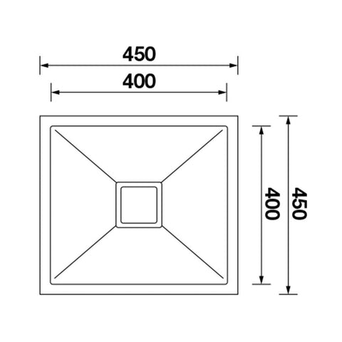 Squareline Single Bowl Sink Features: 450 x 450 x 200mm (L x W x D)32L capacity18/10 Stainless steel brushed finish5 mm Internal radiusSingle bowl Push/pull plug and waste connectionsWatermarked designer waste Bowl Size: 400 x 400 x 200mm (L x W x D) Moun