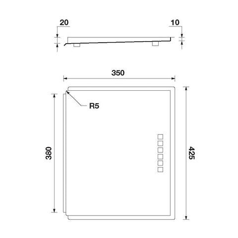 Squareline Sink Drainer Features: 425 x 350 mm (L x W)18/10 Stainless steel brushed finishFits all sinks in the Squareline rangeManufacturer's warranty: 20 years Hafele