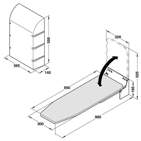 Ironfix Wall Mounted Ironing Board Material: Steel fittingsCotton ironing board cover Finish: Powder-coated whiteNatural white and grey striped cover Features: Collapsible180° rotatable to left or rightLockable Version: With or without front cover Mountin