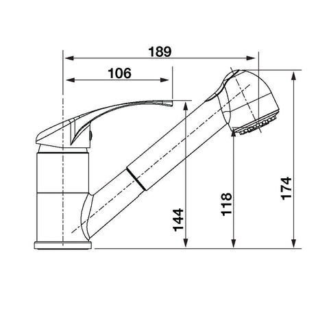 Mixer Tap With Pull-Out Vegi Spray Brand: Häfele Finish: Polished chrome Star Rating: 4 Ltr/min: 6.5 License Number: 1712 WELS Registration Number: T15741 Watermark: Certified Note: Not suitable for installation directly into a laminate benchtop Support: