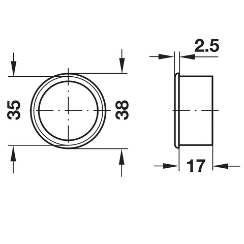 Plastic Ventilation Trim - White Version: With flanged rim Installation: For recess mounting Finish: White Hafele