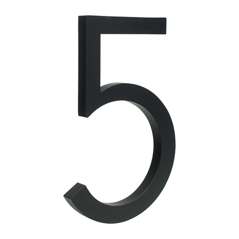 Solid Aluminium Floating House Number | Black 15cm