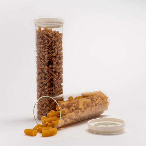 Wategos Round Glass Pantry Jars | Oat Milk