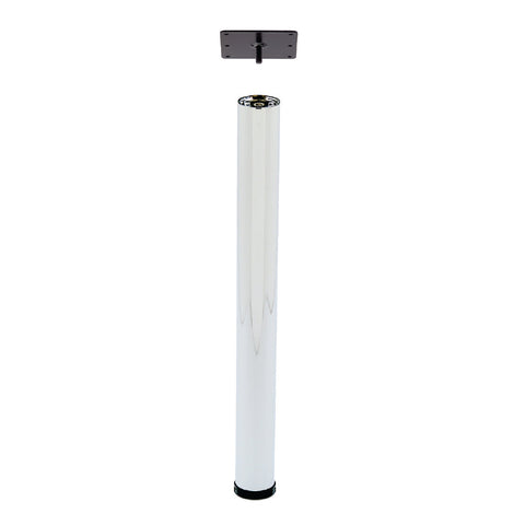 Rondella Table Leg - Cylindrical Features: Steel square mounting plate with M10 boldLeg, with internal M10 thread screws into mounting plate Material: Steel plated or powder-coated legsMounting plate: SteelGlide: Plastic Finish: Mounting plate: BlackGlide