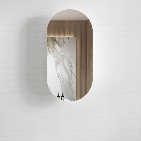 NOOSA Shaving Cabinet 900mm Natural Oak with Optional LED