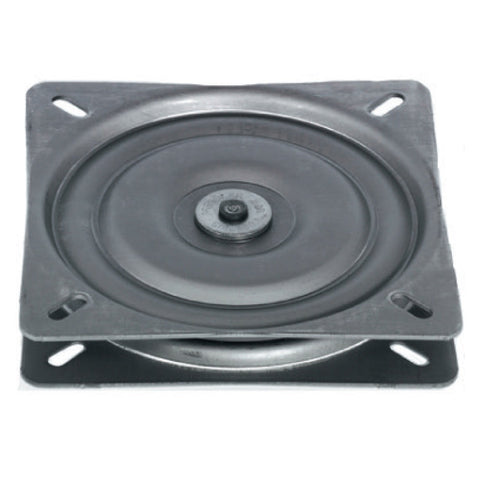 Turntable Rotates through 90º Version: Rotates through 90º to the left and rightRing mount: Ball bearing mounted Material: Steel Finish: Bright Dimensions (L x W x H): 175 x 175 x 25 mm Load bearing capacity: 180 kg Installation: Please view image Packing