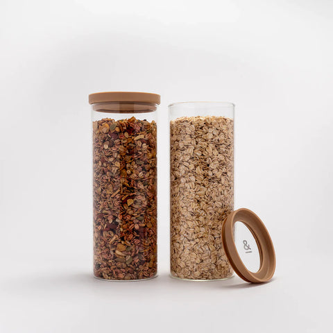 Wategos Round Glass Pantry Jars | Praline