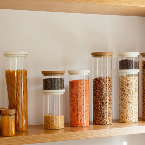 Wategos Round Glass Pantry Jars | Praline