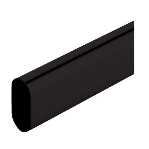 Ova Wardrobe rail Material: Aluminium Finish: Black powder coated Length: 2350 Material thickness: 1.2 Hafele