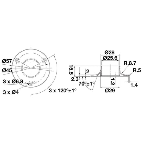 Round Rail End Support Material: Steel Finish: Chrome plated Mounting: Screw fixing To suit tube diameter: Ø25 mm Hafele
