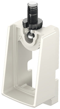 DressCode Wardrobe Rail end Support Material: Zinc Alloy Finish: Grey, White Suitable for: For rectangular wardrobe rail 34 x 18 mm Installation: On side panel inside the cabinet or on the Häfele Dresscode aluminium frame system Hafele