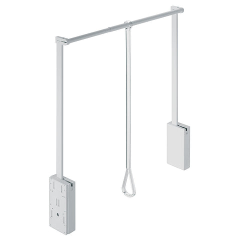 Wardrobe Lift Material: Clothes arm and rail: SteelPull rod, housing and connecting parts: Plastic Finish: WhitePull rod: Transparent Features: Integrated soft opening mechanism Load bearing capacity: 10 kg For internal cabinet width: 560 - 950 mm Install