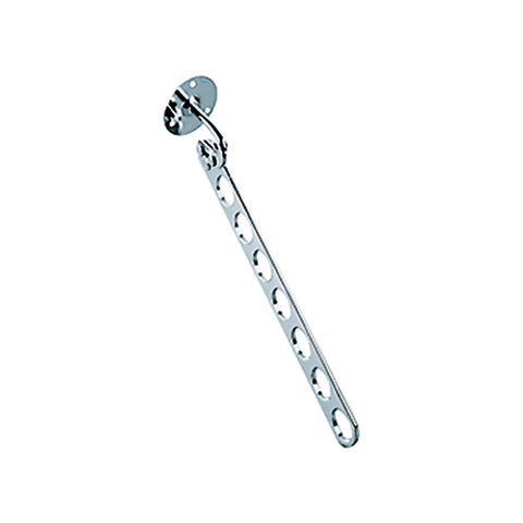 Coat Hanger Rail Material: Steel Finish: Polished Chrome Plated Features: Screw-on plate Ø60 mm Version: Folding Load Bearing Capacity: 5 kg Length: 295 mm Area of application: For screw fixing to side panel Hafele