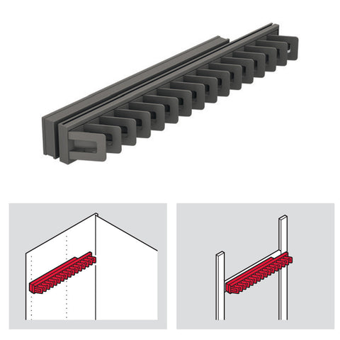 DressCode Multifunction Pull Out Area of application: For ties, belts, scarves, necklaces, etc. Type of Pull Out: Single Extension Material: Pull Out Element: AluminiumAdapter Plate: Plastic Finish: Pull out Element: Powder Coated Version: With 16 hook el