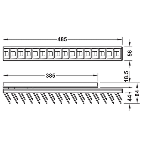 DressCode Multifunction Pull Out Area of application: For ties, belts, scarves, necklaces, etc. Type of Pull Out: Single Extension Material: Pull Out Element: AluminiumAdapter Plate: Plastic Finish: Pull out Element: Powder Coated Version: With 16 hook el