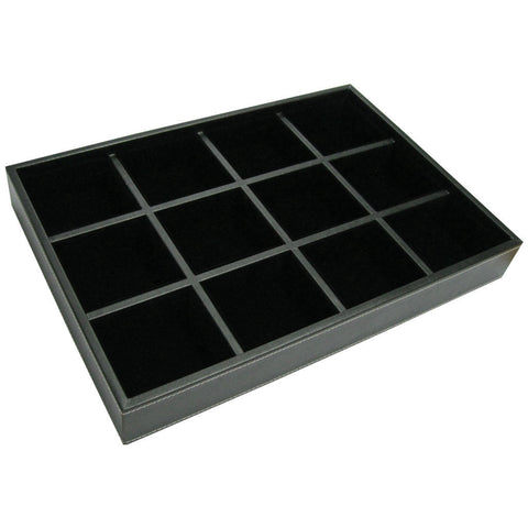 Drawer Insert Material: Exterior: Artificial leather Interior: Felt Finish: Black Version: With 12 compartments Dimensions (W x D x H): 538 x 375 x 68 mm Hafele
