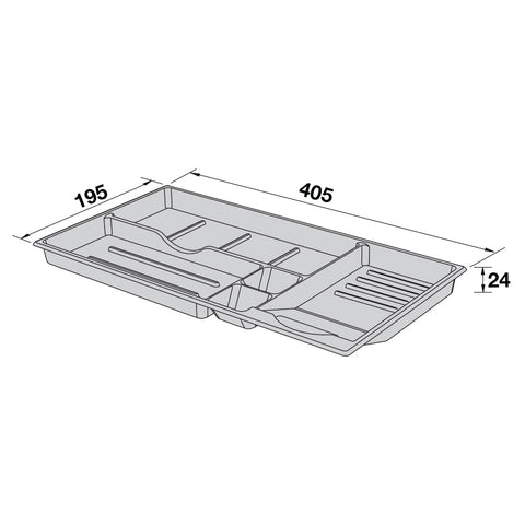 Sliding Pencil Tray - Deluxe Version: To suit Supraplex drawer with an internal carcase width of 426 mm Material: Plastic Finish: Black Hafele