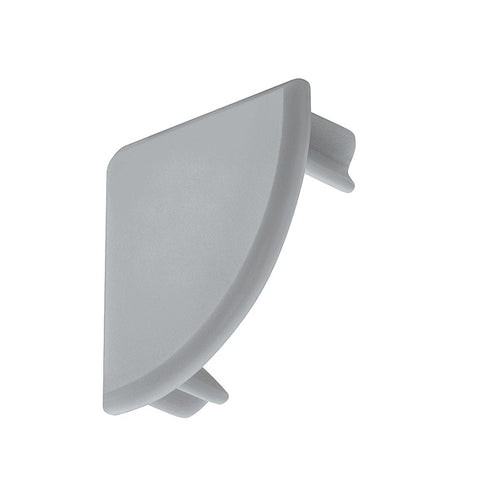 End Cap for Exposed Profile End (Corner Mounting) Set: 2 pieces Material: Plastic Finish/colour: Silver Suitable with following products: Profile for Corner Mounting: 833.74.812 Hafele