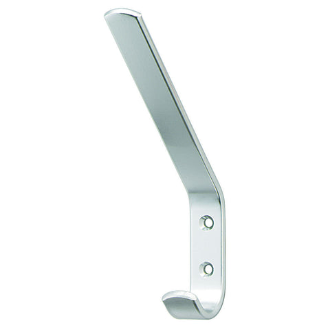 Coat Hook Material: Aluminium Finish: Silver coloured, anodised Fixing with: Ø4 mm HOSPA screws with countersunk head Dimensions (W x D x H): 18 x 93 x 158 mm Hafele