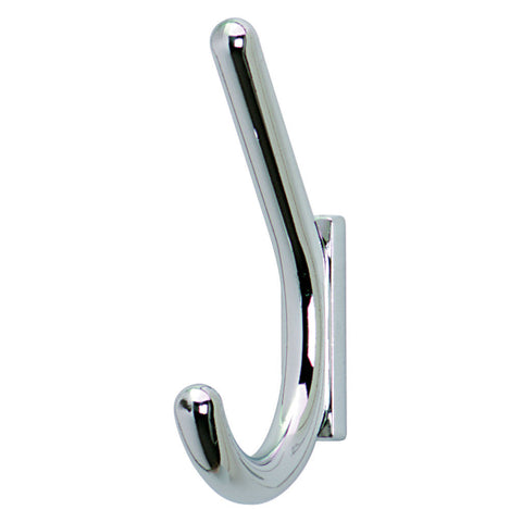 Coat Hook Material: Zinc alloy Finish: Chrome plated, polished Fixing: M4 Screws Dimensions (W x D x H): 12 x 54 x 85 mm Hafele