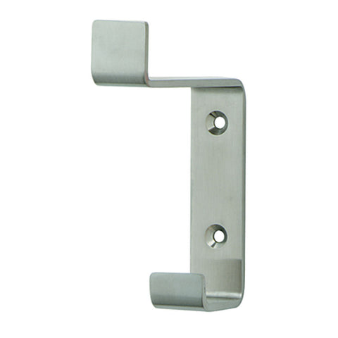 Coat Hook Material: Stainless steel Finish: Matt, brushed Hole distance: 32 mm Dimensions (W x D x H): 20 x 80 x 104 mm Hafele