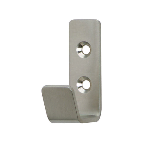 Coat Hook Material: Stainless steel Finish: Matt, brushed Hole distance: 20 mm Dimensions (W x D x H): 20 x 40 x 60 mm Hafele