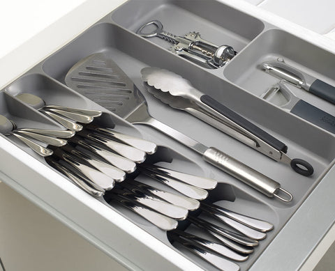 DrawerStore™ Grey Cutlery, Utensil & Gadget Organiser