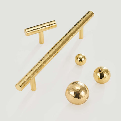 Otto Solid Brass Hand-Hammered Handle | Polished Gold XS - XXL