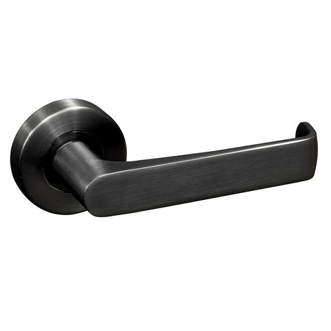 Torquay Lever Handle Features: Solid stainless steel handleStainless steel rose cover and diecast baseConcealed through-bolt rose fixing Press fit rose cover Finish: Satin stainless steelPolished stainless steelSatin brassGraphite black Door thickness: Pa
