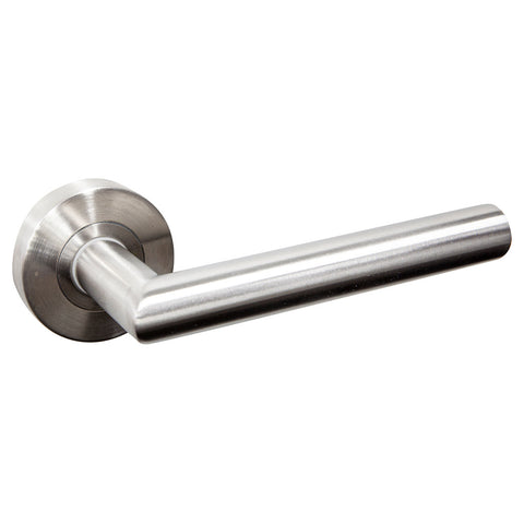 Glenelg Lever Handle Features: Hollow stainless steel handleStainless steel rose cover and diecast base Concealed through-bolt rose fixing press fit rose cover Finish: Satin stainless steelPolished stainless steelSatin brassAntique brassGraphite black Doo
