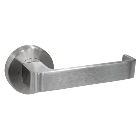 Coogee Lever Handle Features: Hollow stainless steel handleStainless steel rose cover and diecast base Concealed through-bolt rose fixing press fit rose cover Finish: Satin stainless steel Door thickness: Passage 32 - 50Privacy 32 - 42 Spindle: Ø7.6 Centr