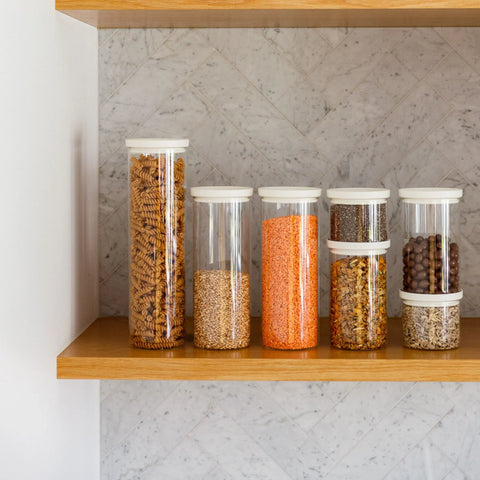 Wategos Round Glass Pantry Jars | Oat Milk