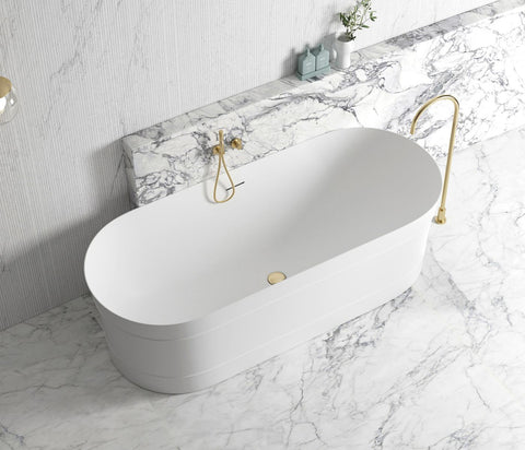 ATTICA BONDI Freestanding 1700mm Overflow Bathtub - Matte White