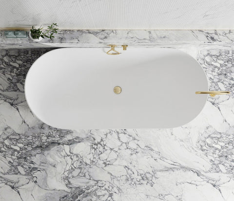 ATTICA BONDI Freestanding 1700mm Overflow Bathtub - Matte White