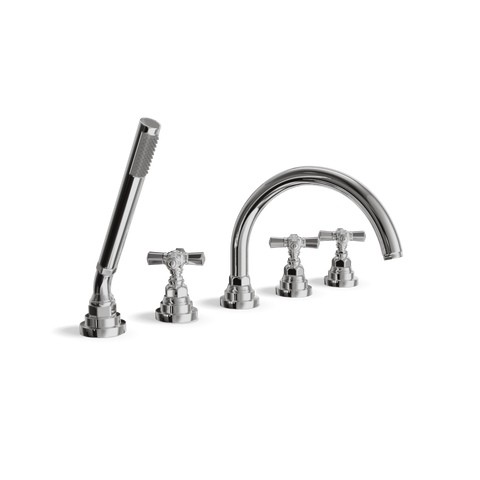 Deck-Mounted 5-Hole Bathtub Set with Hand Spray | Agora