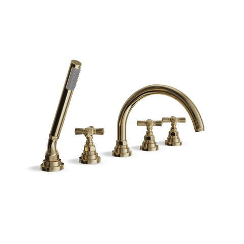 Deck-Mounted 5-Hole Bathtub Set with Hand Spray | Agora