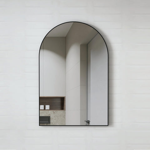 Archie Framed Mirror 900x600mm Matte Black