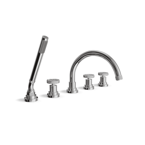 Deck-Mounted 5-Hole Bathtub Set with Hand Spray | Arena