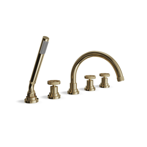 Deck-Mounted 5-Hole Bathtub Set with Hand Spray | Arena