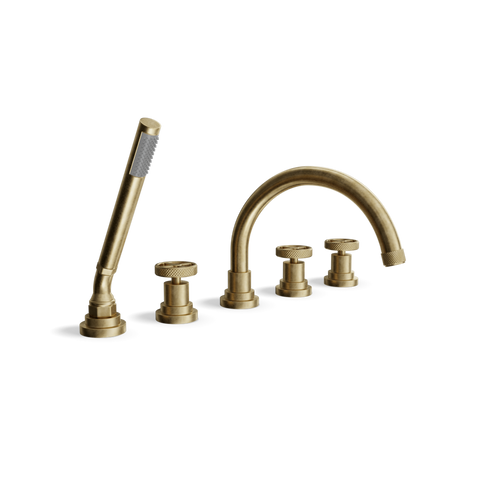 Deck-Mounted 5-Hole Bathtub Set with Hand Spray | Arena