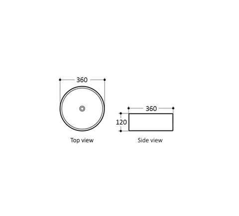 Artis 88 Matte White With Straight Edge Basin (360x360x120)