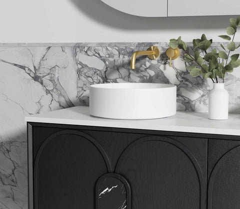 BALMORAL Wall Hung Vanity Black American Oak (All Sizes)