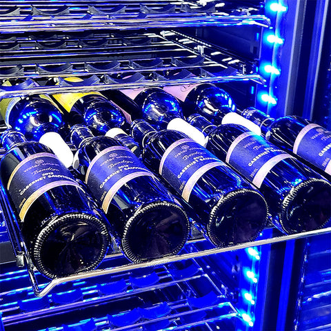 Schmick Black Upright Black Glass Door Dual Zone Drawer Wine And Beverage Refrigerator - Model BD425D-X-B