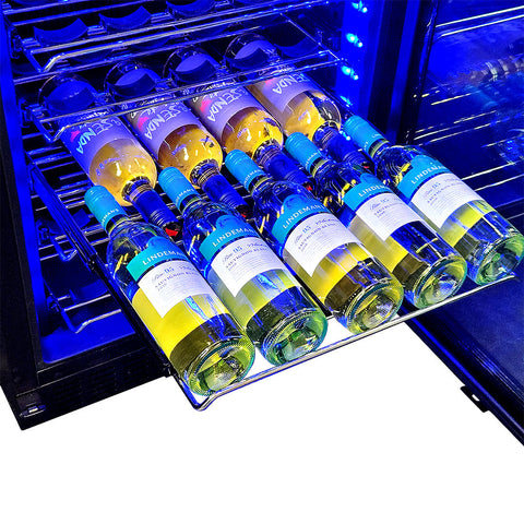 Schmick Black Upright Black Glass Door Dual Zone Wine Refrigerator - Model BD425D-B