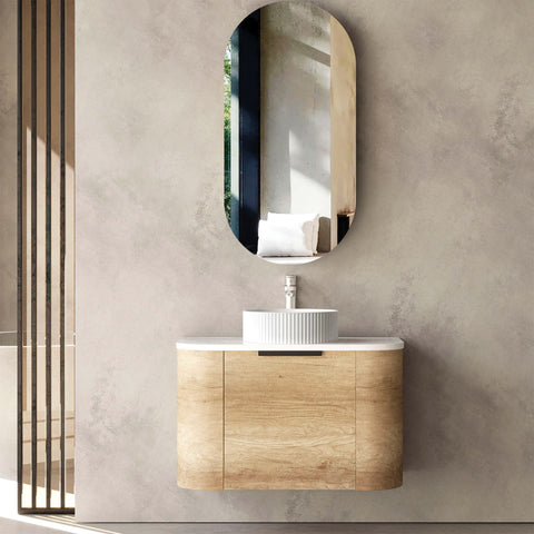 Bondi Natural Oak Single Basin Vanity Vanity Otti Australia 750mm Quartz Stone Pure White-20mm