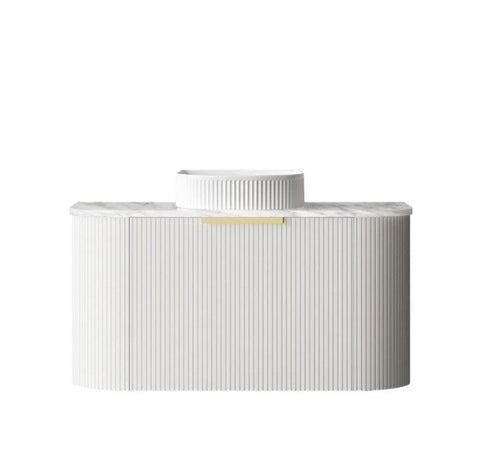 BURLEIGH Wall Hung Curve Vanity Matte White (All Sizes)