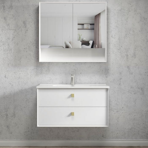 BOSTON Wall Hung Vanity 900mm Matte White-Clearance