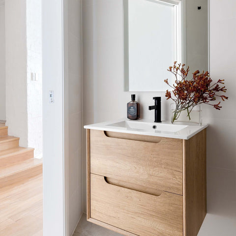 Byron Natural Oak Ceramic Top Single Basin Vanity