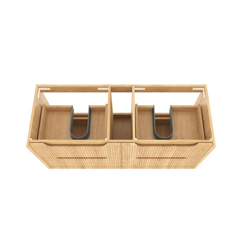BYRON Fluted Wall Hung Vanity Woodland Oak (All Sizes)